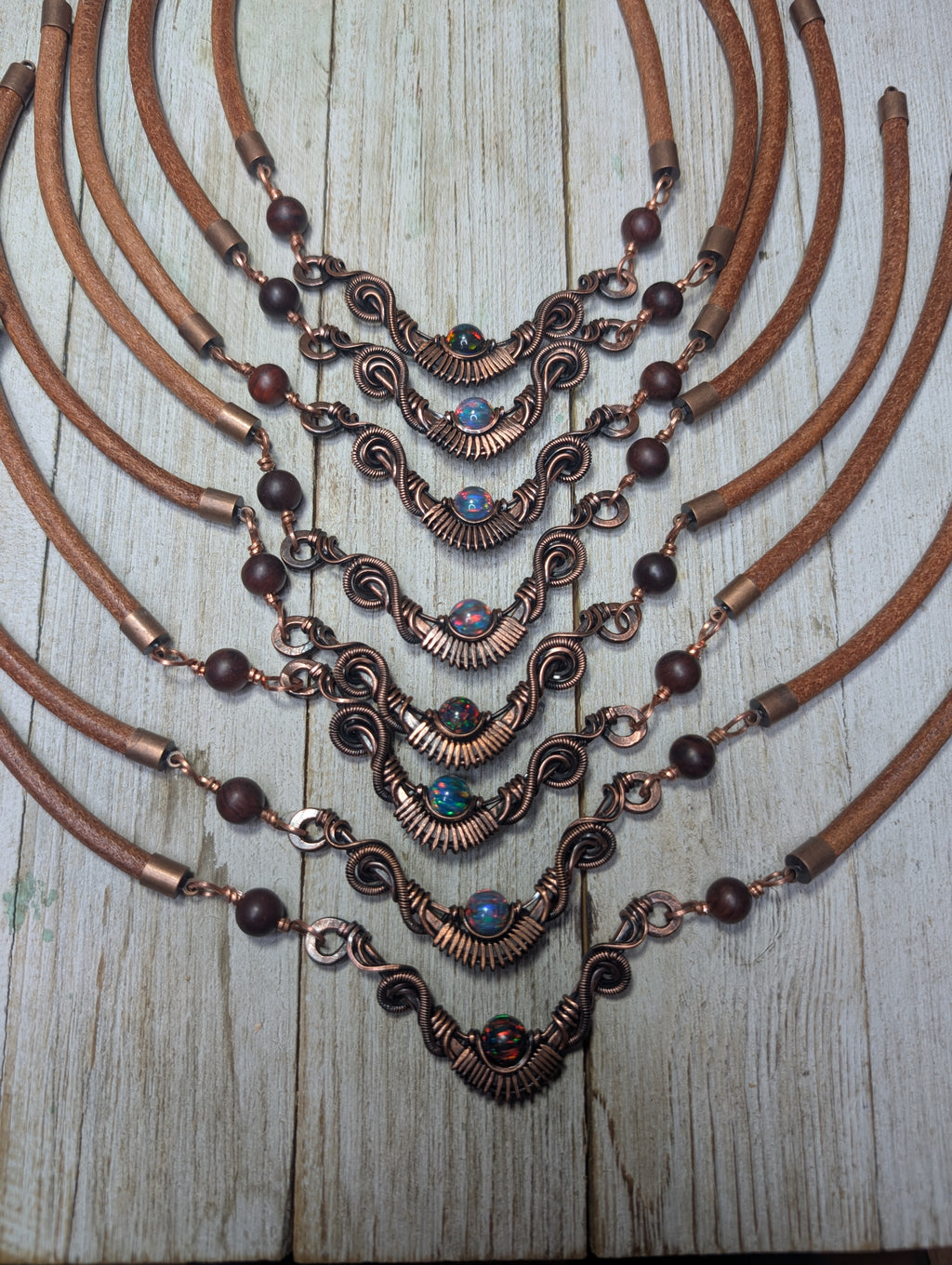 Lab created Kyoto opal choker necklace