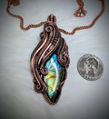 Labradorite copper wire wrap pendant