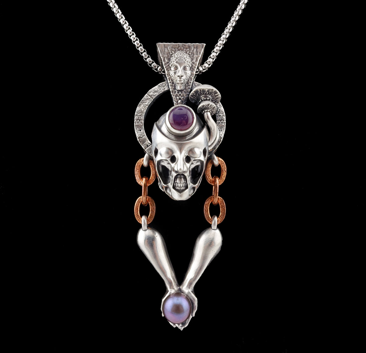 Mystic relic sterling silver pendant