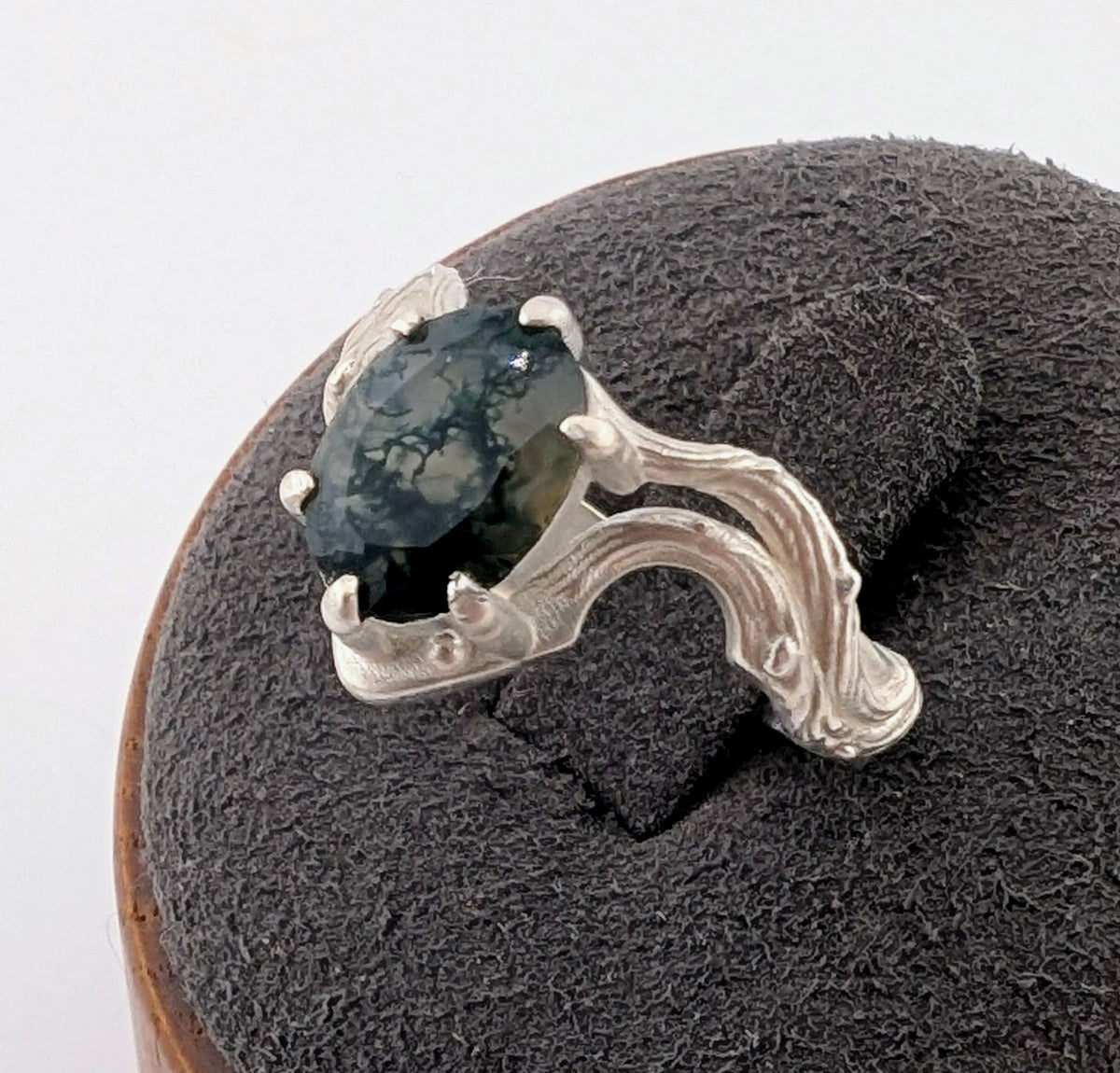 Moss agate elven ring size 7