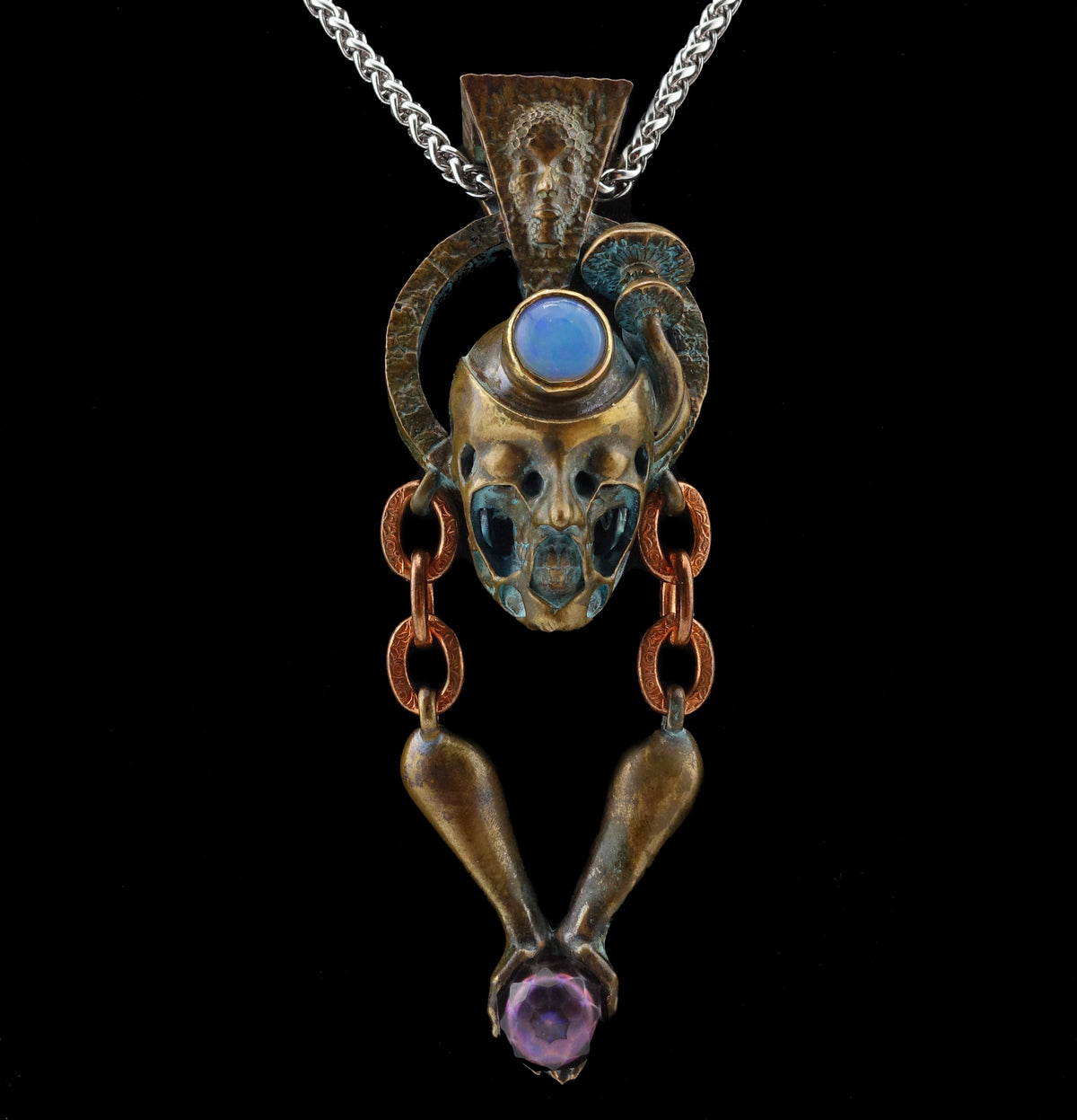 Mystic relic bronze pendant