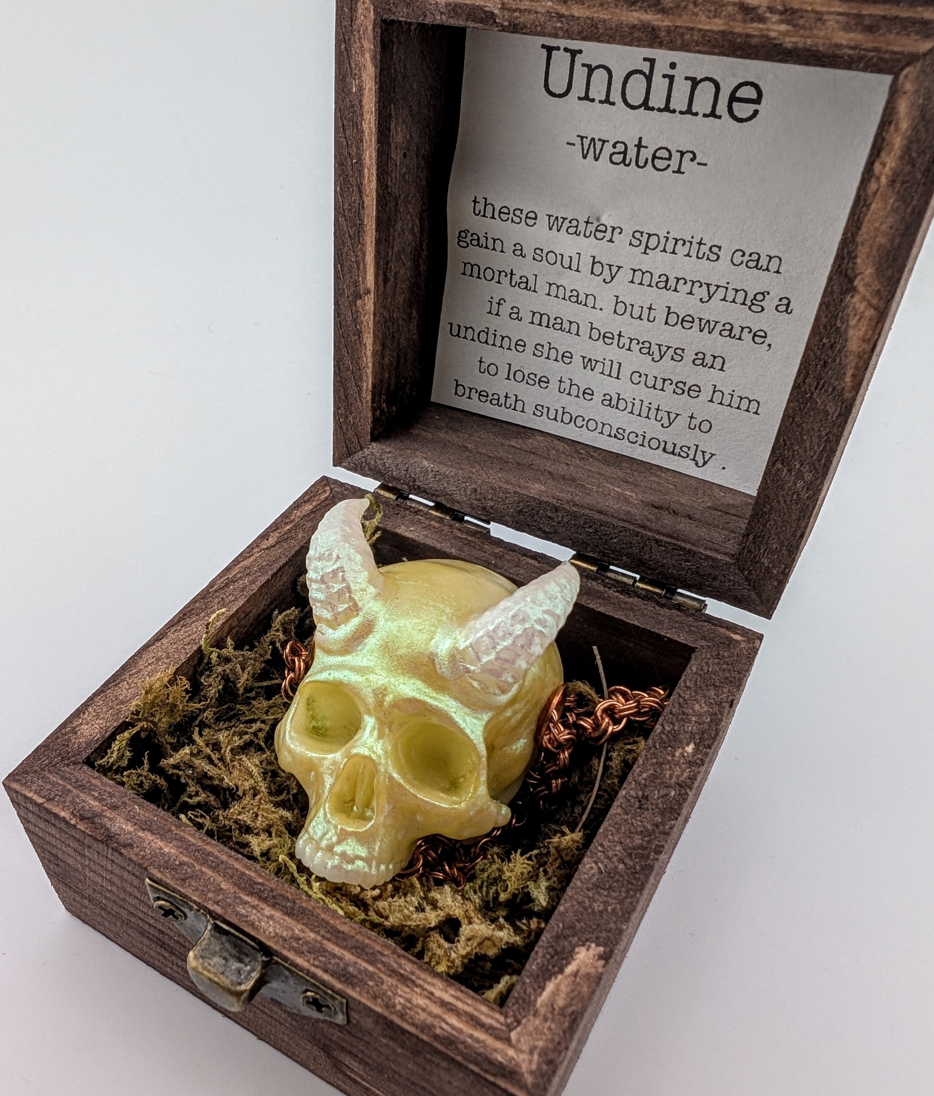 Undine fairy skull pendant