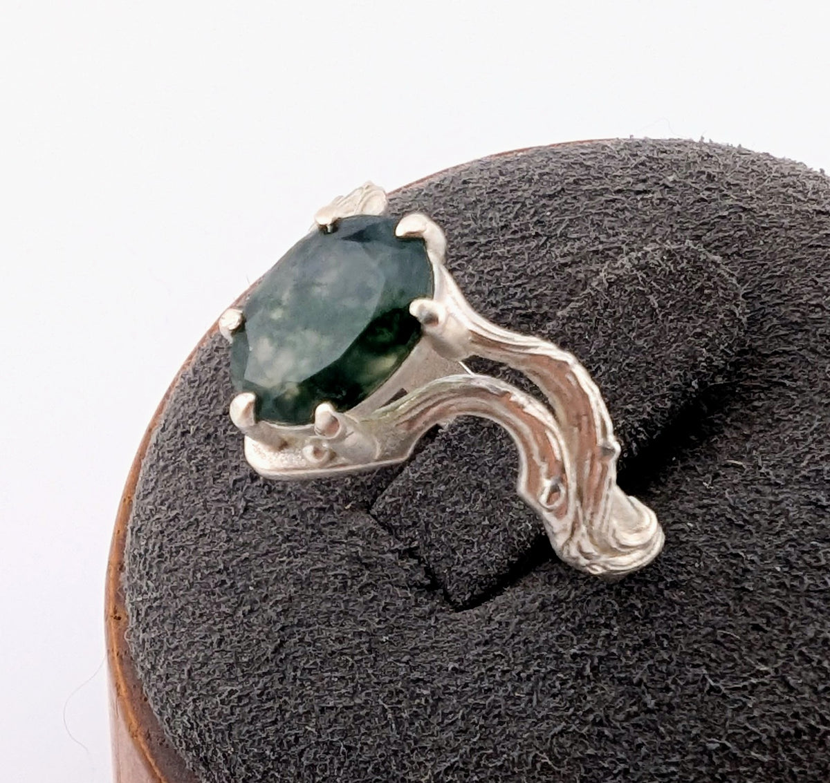 Moss agate elven ring size 7