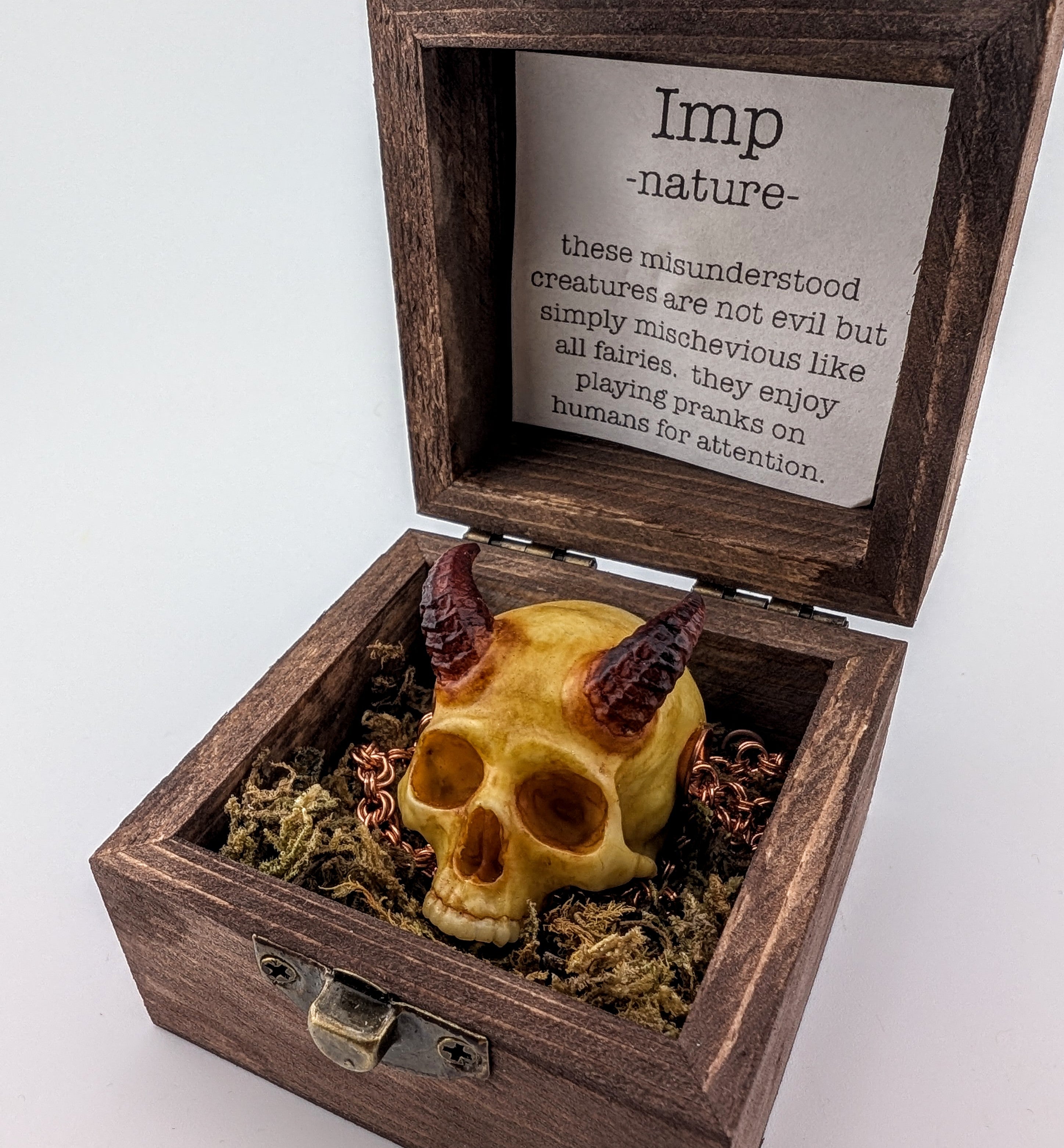 Imp fairy skull pendant