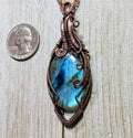 Labradorite copper wire wrap pendant