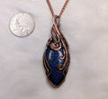 Lapis lazuli copper wire wrapped pendant