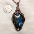 Labradorite copper wire wrap pendant