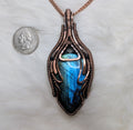 Labradorite copper wire wrap pendant
