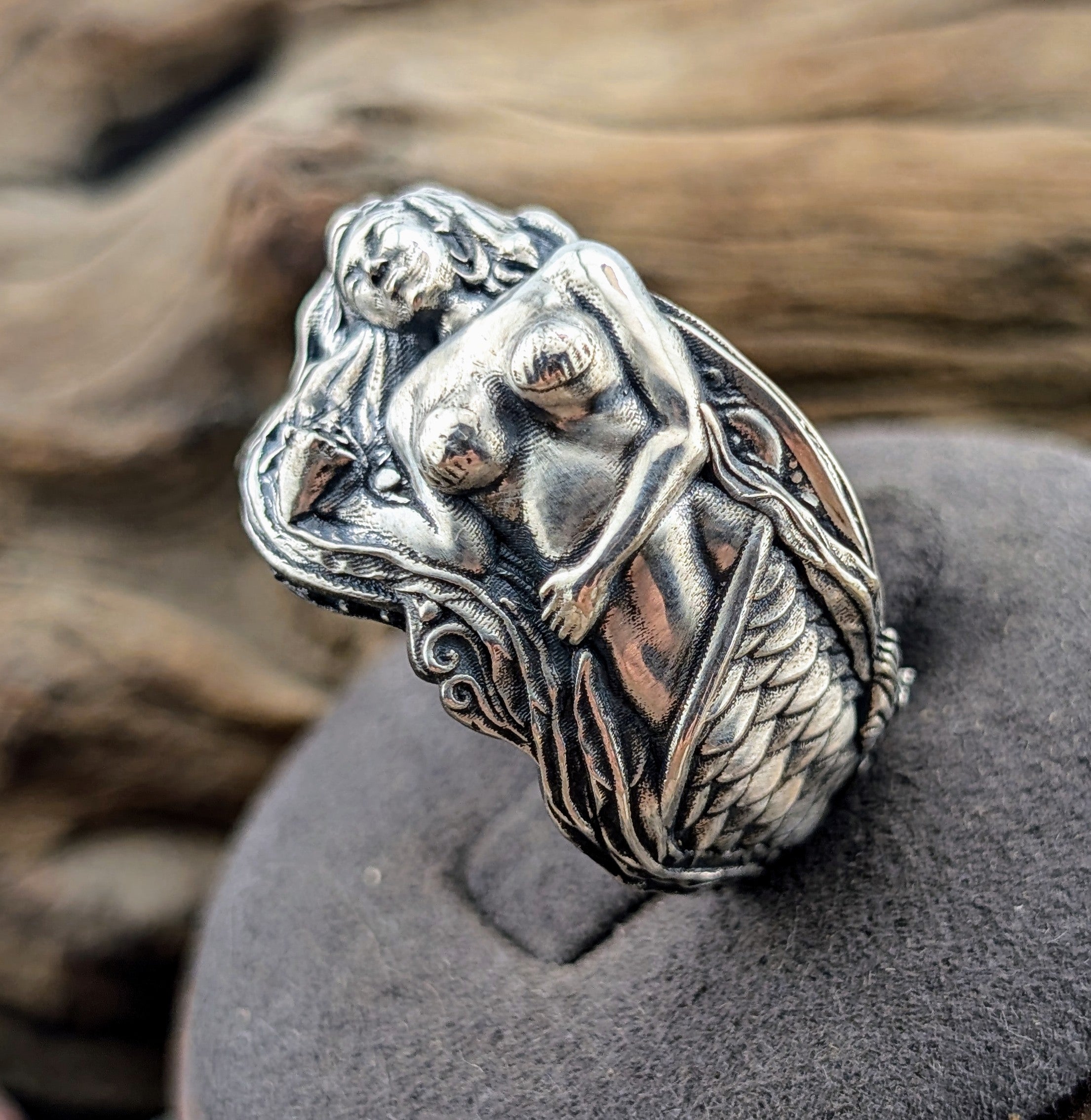 Mermaid sterling silver ring
