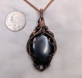 Hematite copper wire wrap pendant