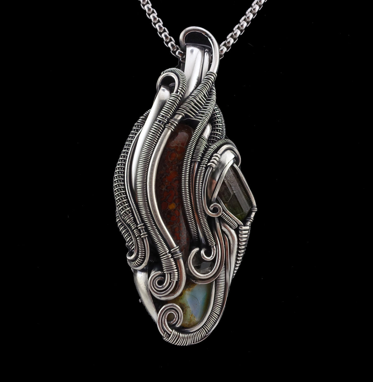 Sterling silver wire wrap pendant