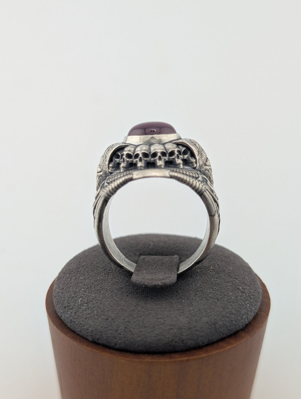Lab created star ruby sterling silver cultist ring