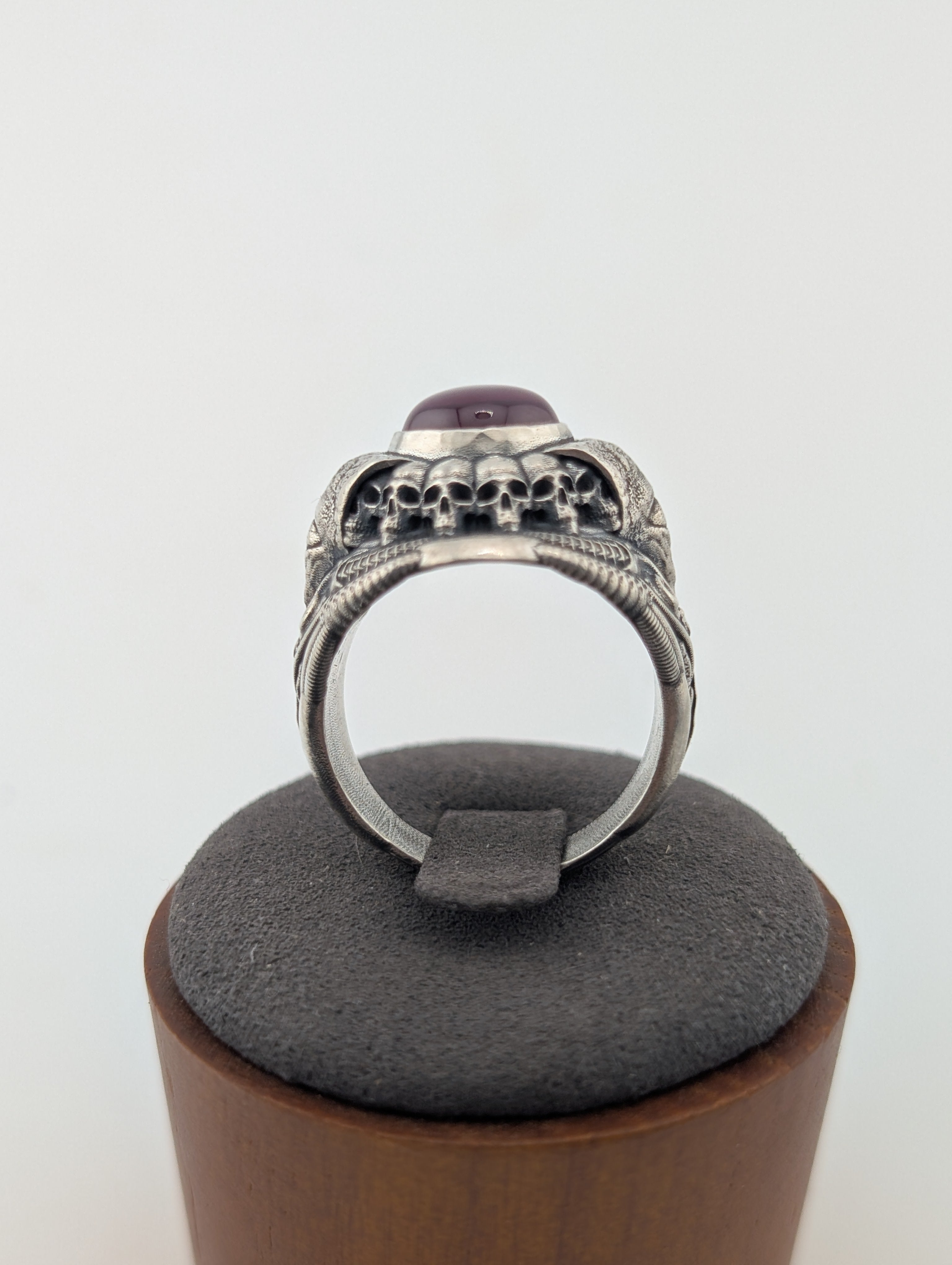 Lab created star ruby sterling silver cultist ring