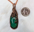 Chrysoprase copper wire wrap pendant