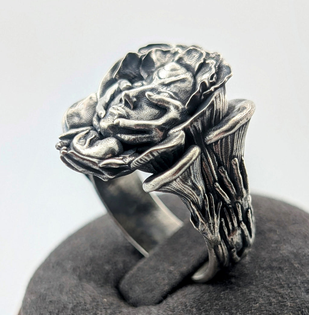 Earth mother sterling silver ring