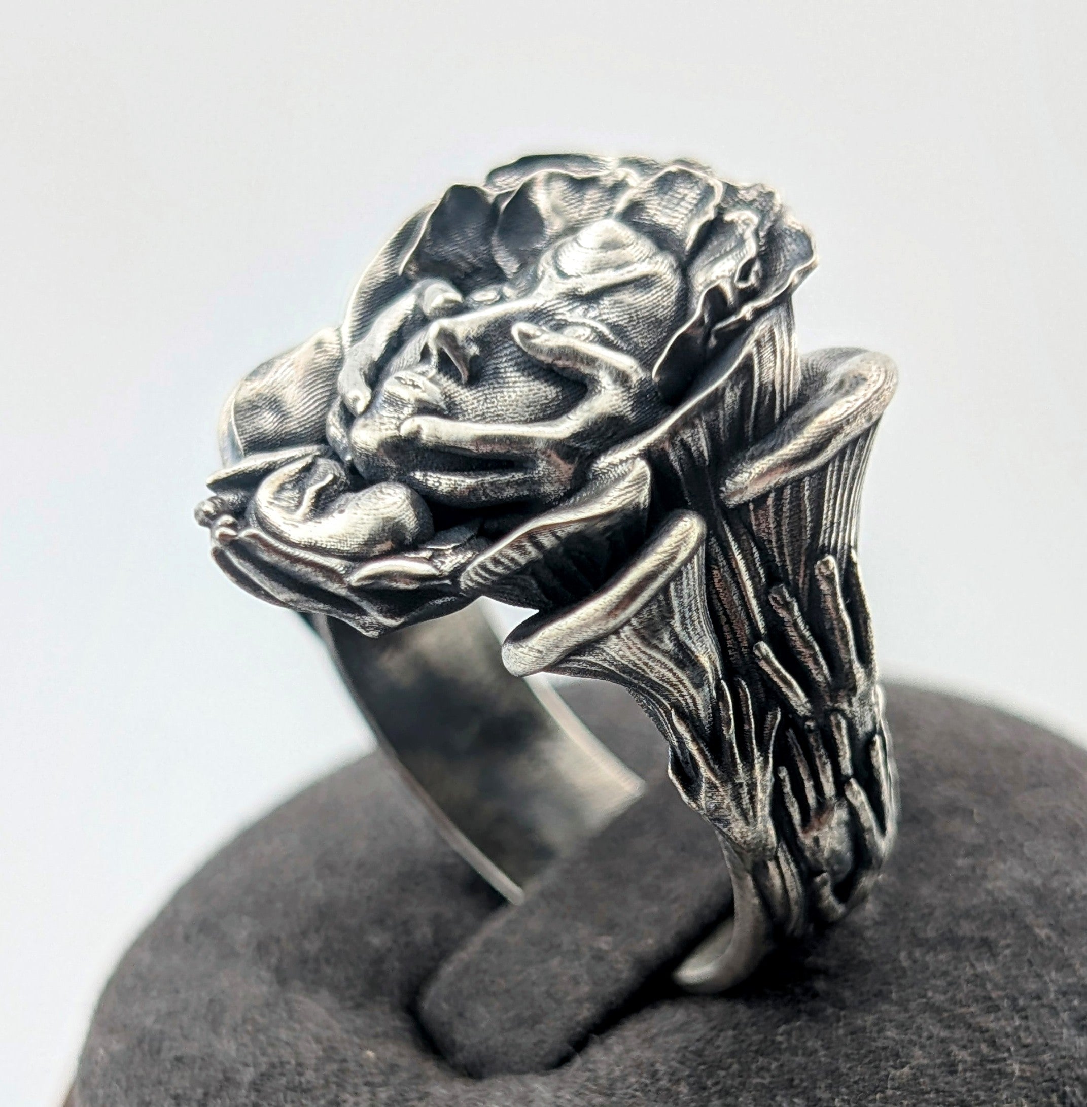 Earth mother sterling silver ring