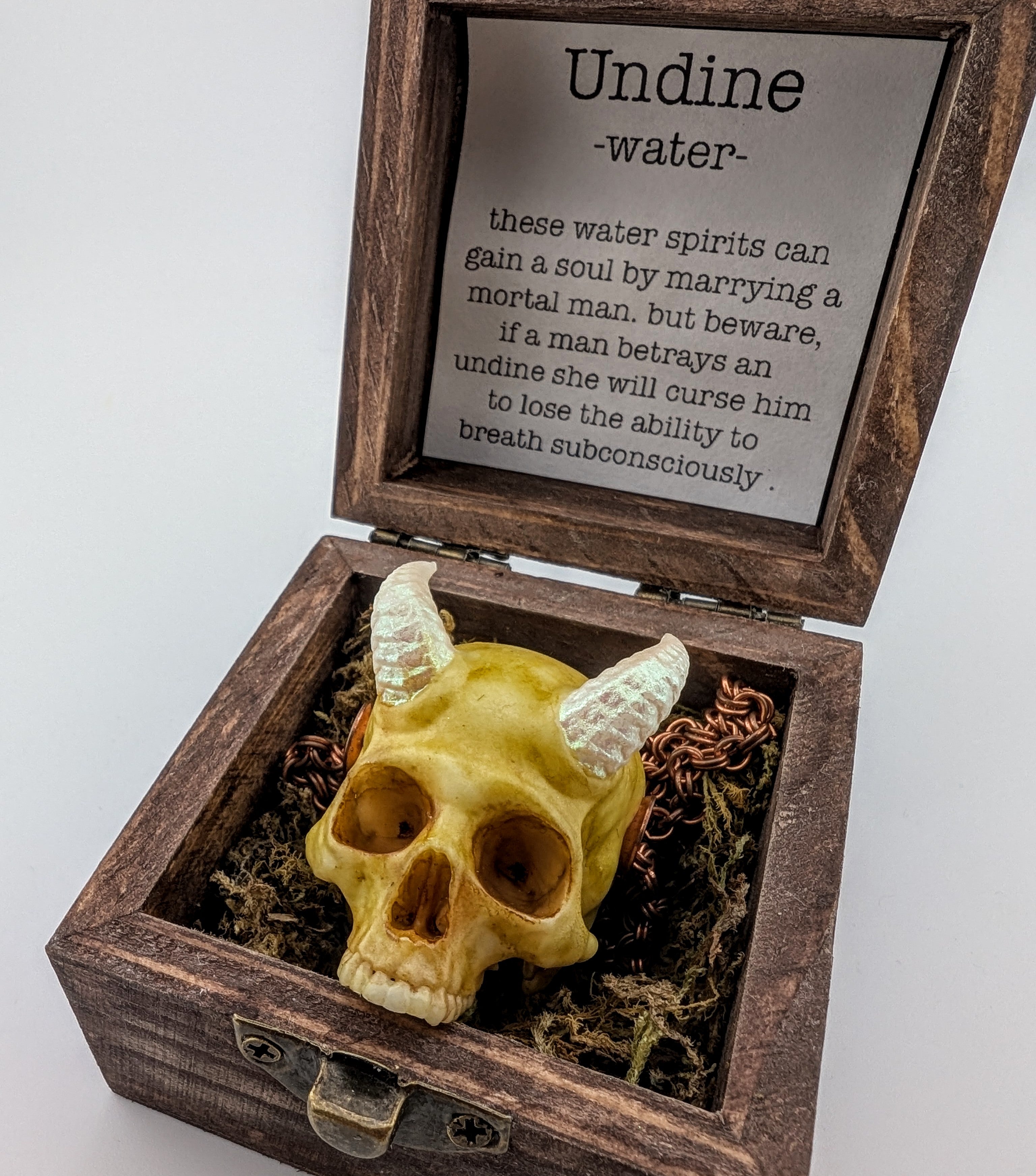 Undine fairy skull pendant