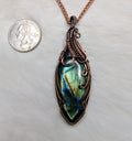 Labradorite copper wire wrap pendant